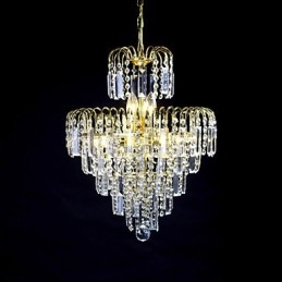 Lámpara de araña de lujo de estilo europeo con 6 luces y forma de corona