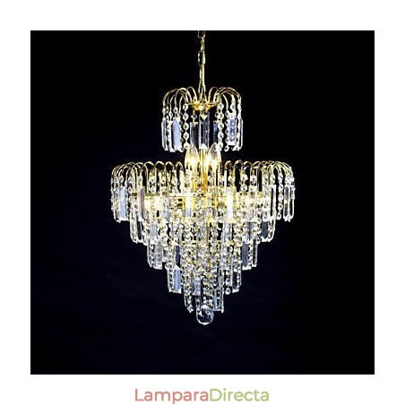 Lámpara de araña de lujo de estilo europeo con 6 luces y forma de corona Lámpara de araña de lujo de estilo europeo con 6 luces y forma de corona
