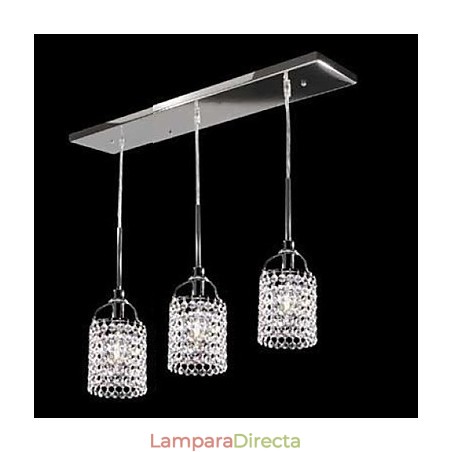Lámpara colgante de metal y cristal Lámpara colgante de metal y cristal