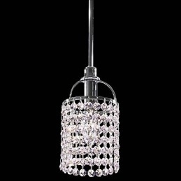 Lámpara colgante de metal y cristal