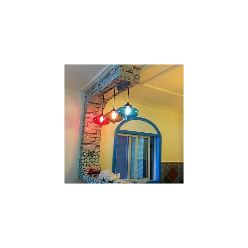Lámpara colgante Bubble Design de 1 luz con pantalla transparente