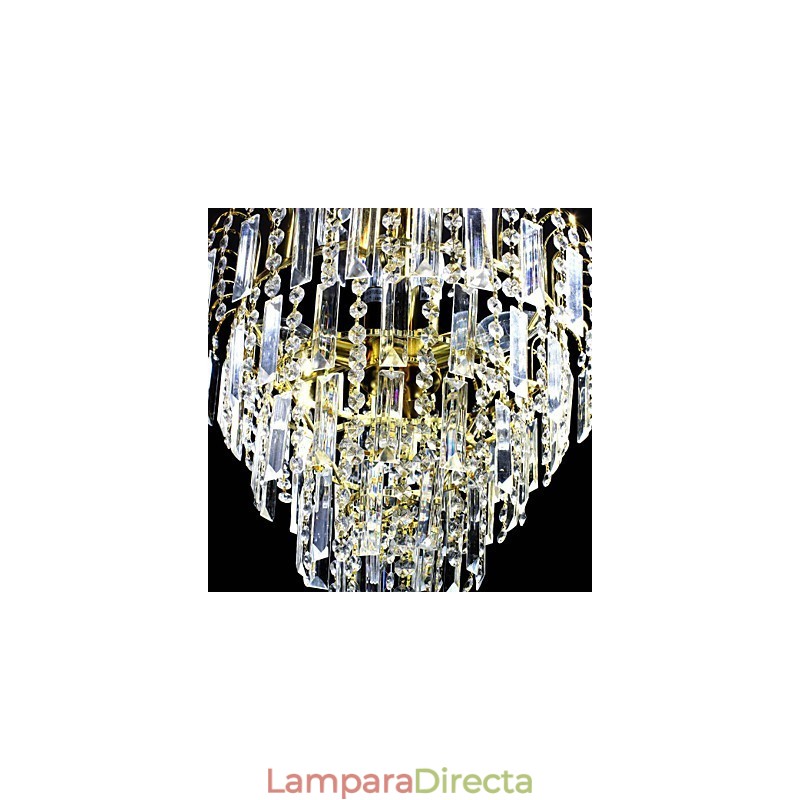 Lámpara de araña de lujo de estilo europeo con 6 luces y forma de corona