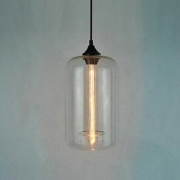 Lámpara colgante minimalista de hierro con diseño de botella, 1 luz