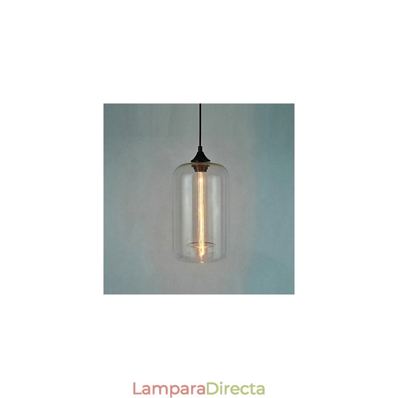 Lámpara colgante minimalista de hierro con diseño de botella, 1 luz