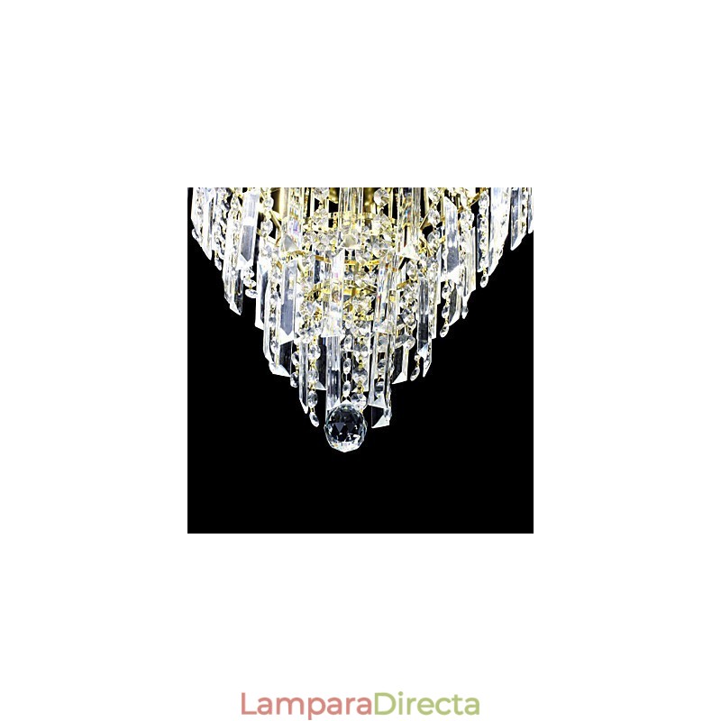 Lámpara de araña de lujo de estilo europeo con 6 luces y forma de corona