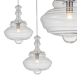Lámpara colgante artística de 1 luz, moderna y sencilla, de cristal transparente incoloro.