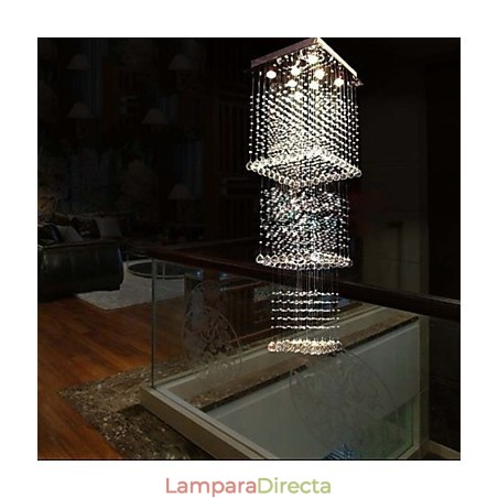 Lámparas colgantes de cristal para techo, 8 luces, modernas y lujosas, con dosel plateado, K9, accesorios de cristal transparente. Lámparas colgantes de cristal para techo, 8 luces, modernas y lujosas, con dosel plateado, K9, accesorios de cristal transparente.