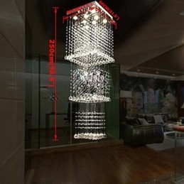 Lámparas colgantes de cristal para techo, 8 luces, modernas y lujosas, con dosel plateado, K9, accesorios de cristal transparente.