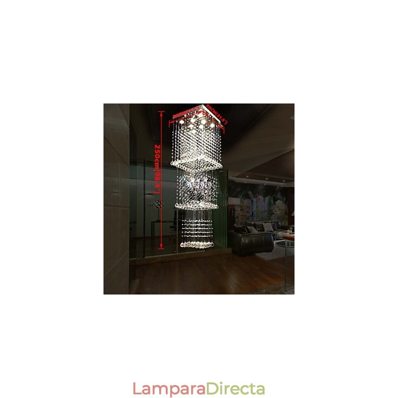 Lámparas colgantes de cristal para techo, 8 luces, modernas y lujosas, con dosel plateado, K9, accesorios de cristal transparente.
