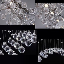 Lámparas colgantes de cristal para techo, 8 luces, modernas y lujosas, con dosel plateado, K9, accesorios de cristal transparente.
