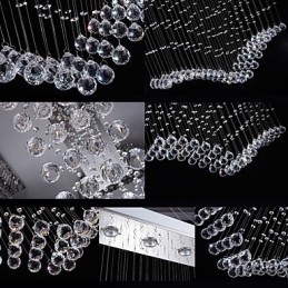 Lámparas colgantes de cristal para techo, 8 luces, modernas y lujosas, con dosel plateado, K9, accesorios de cristal transparente.