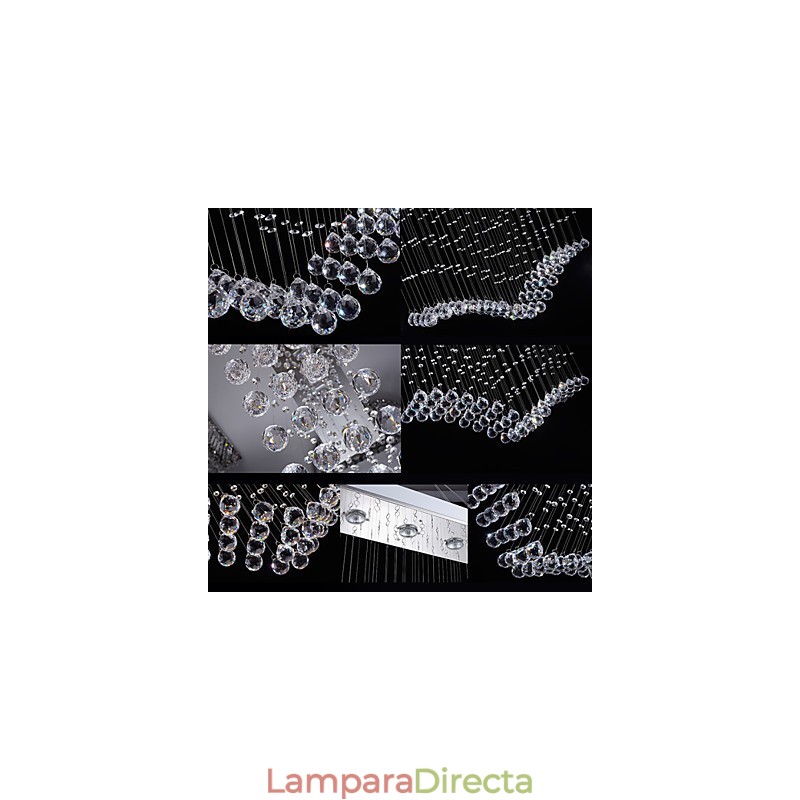 Lámparas colgantes de cristal para techo, 8 luces, modernas y lujosas, con dosel plateado, K9, accesorios de cristal transparente.