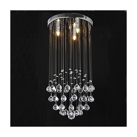 Lámpara empotrada clásica tradicional de metal cromado y cristal Lámpara empotrada clásica tradicional de metal cromado y cristal