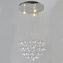 Lámpara empotrada clásica tradicional de metal cromado y cristal