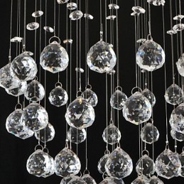 Lámpara empotrada clásica tradicional de metal cromado y cristal