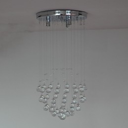 Lámpara empotrada clásica tradicional de metal cromado y cristal