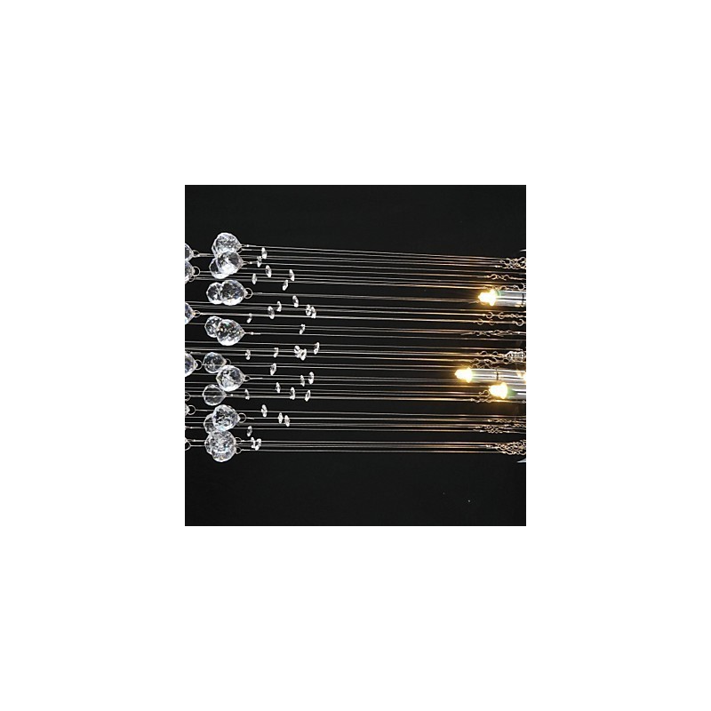 Lámpara empotrada clásica tradicional de metal cromado y cristal
