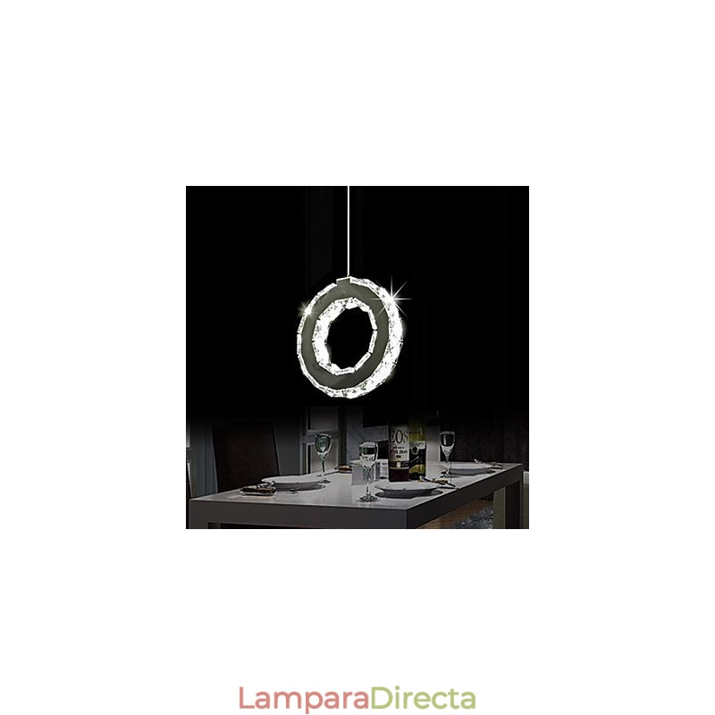 Lámpara colgante de metal y cristal moderna y contemporánea