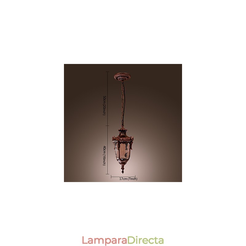 Lámpara colgante de inspiración antigua con 1 luz