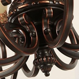 Lámpara de araña de metal con pintura de isla campestre vintage empotrada