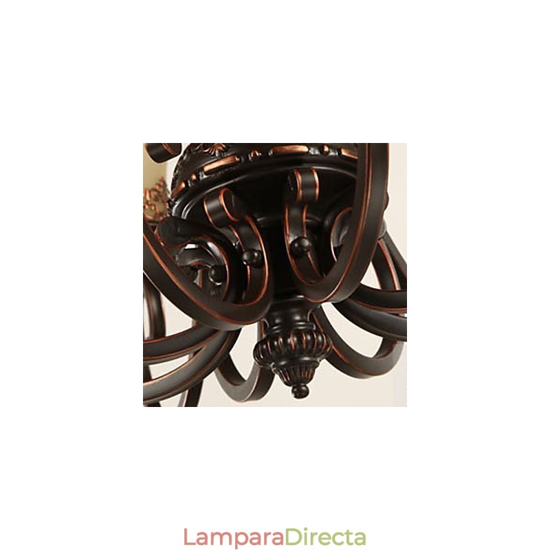 Lámpara de araña de metal con pintura de isla campestre vintage empotrada