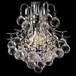 Lámpara colgante moderna contemporánea de cristal cromado