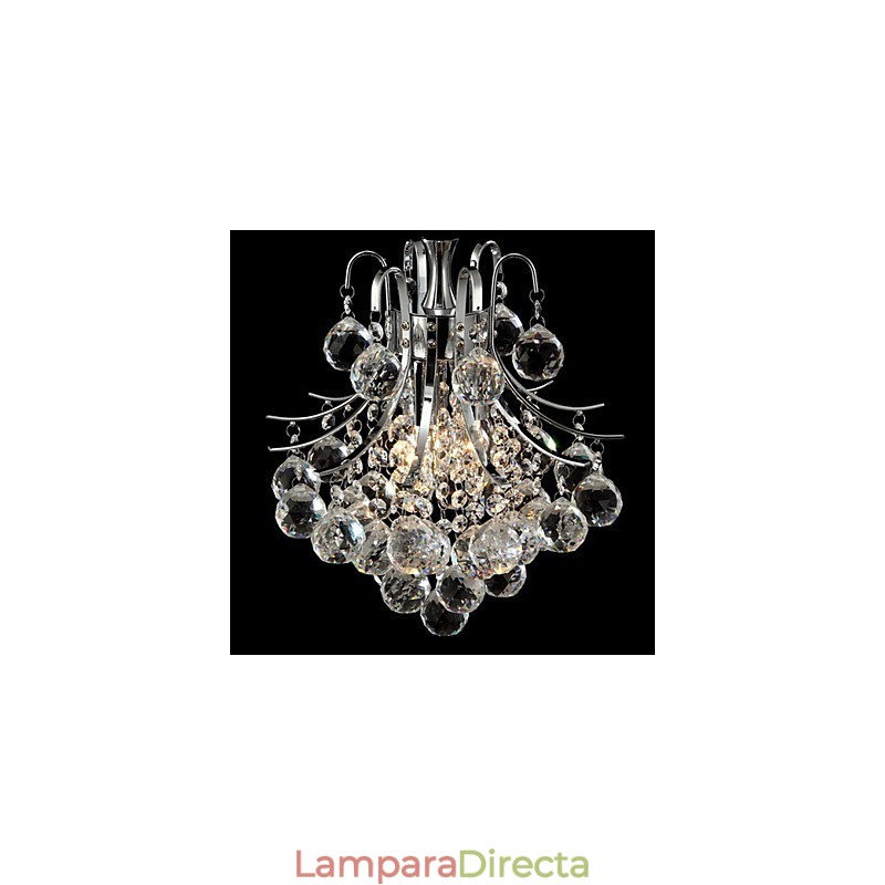 Lámpara colgante moderna contemporánea de cristal cromado