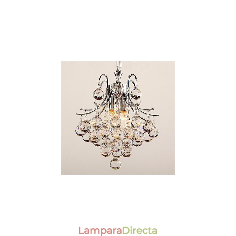 Lámpara colgante moderna contemporánea de cristal cromado