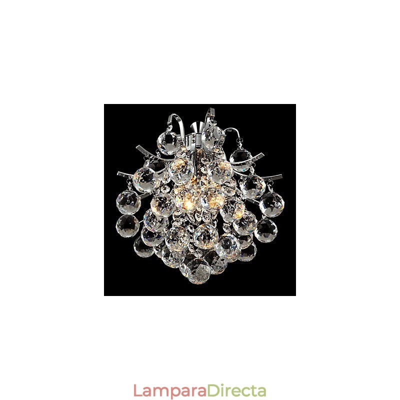 Lámpara colgante moderna contemporánea de cristal cromado