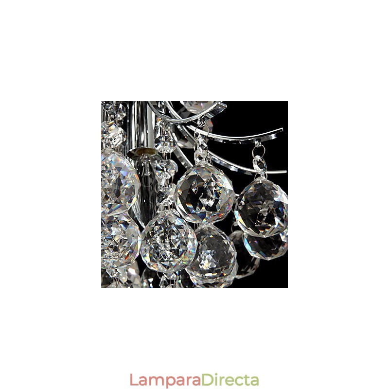 Lámpara colgante moderna contemporánea de cristal cromado