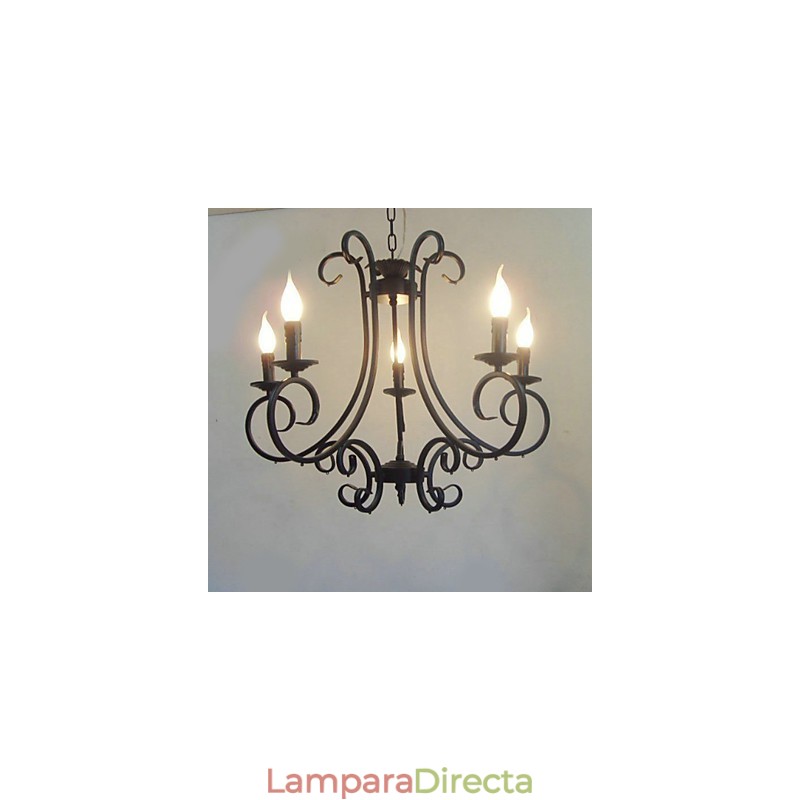 Lámpara de araña de metal con pintura clásica tradicional