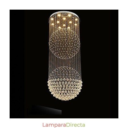 Lámpara colgante moderna de cristal de 12 luces con dosel plateado y globo de cristal transparente. Lámpara colgante moderna de cristal de 12 luces con dosel plateado y globo de cristal transparente.
