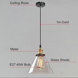 Colgante de cristal simple retro