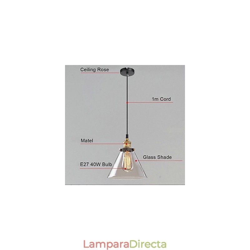 Colgante de cristal simple retro