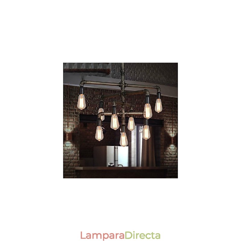 Lámpara colgante de metal con diseño de farol retro, estilo clásico tradicional, con pintura campestre