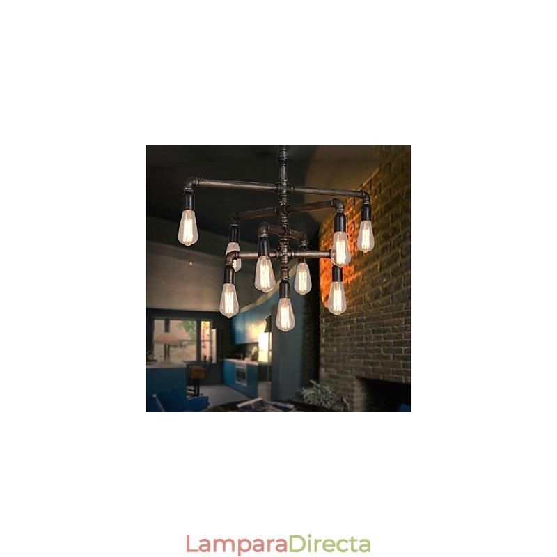 Lámpara colgante de metal con diseño de farol retro, estilo clásico tradicional, con pintura campestre