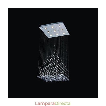 Lámpara de techo moderna contemporánea de metal cromado y cristal Lámpara de techo moderna contemporánea de metal cromado y cristal