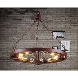 Lámpara colgante de rueda retro para hacer la antigua lámpara colgante industrial
