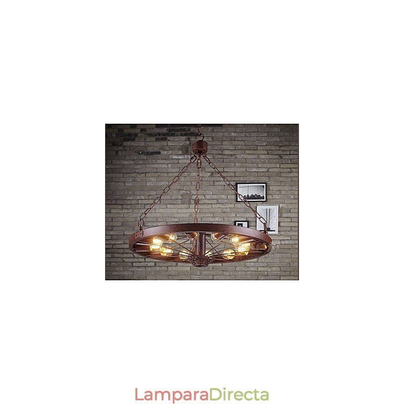 Lámpara colgante de rueda retro para hacer la antigua lámpara colgante industrial