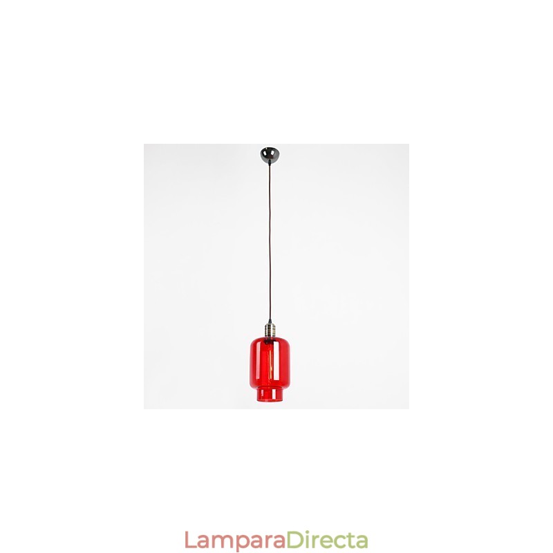 Lámpara colgante moderna de 1 luz con cristal chapado