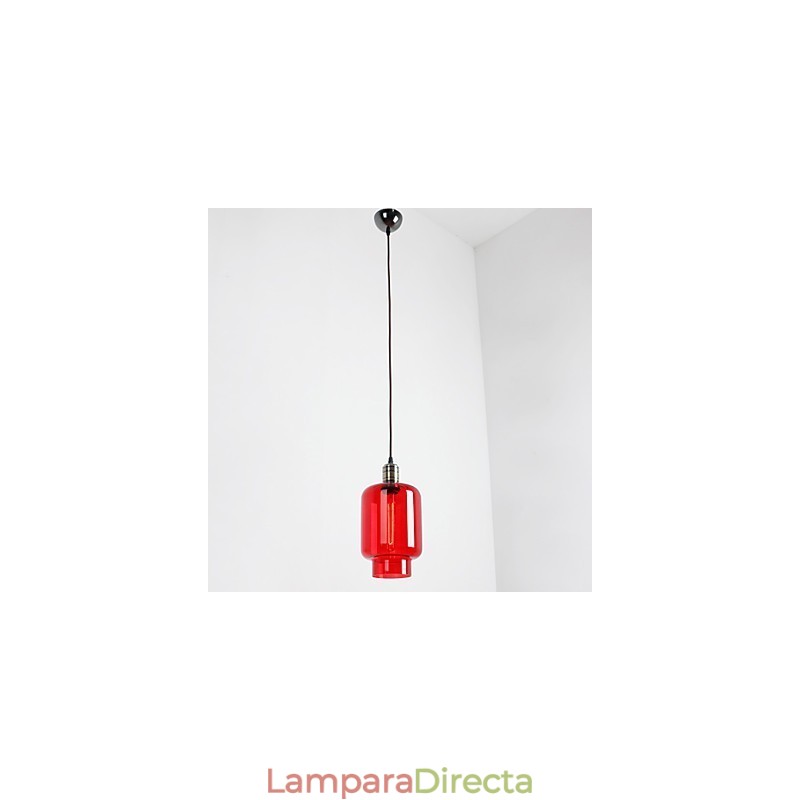 Lámpara colgante moderna de 1 luz con cristal chapado