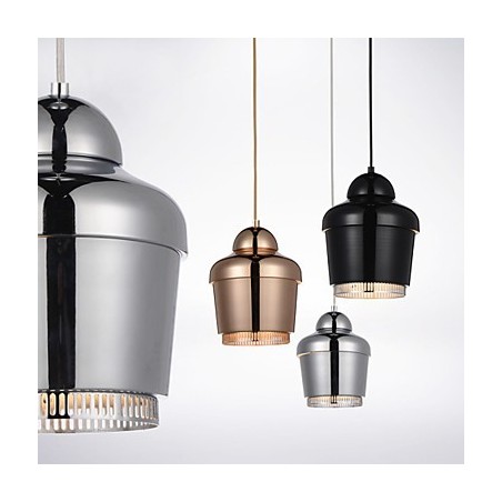 Lámpara colgante de 1 luz, moderna, simplicidad, dorada, cromada, negra, blanca, de acero al carbono, de metal. Lámpara colgante de 1 luz, moderna, simplicidad, dorada, cromada, negra, blanca, de acero al carbono, de metal.