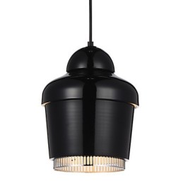 Lámpara colgante de 1 luz, moderna, simplicidad, dorada, cromada, negra, blanca, de acero al carbono, de metal.