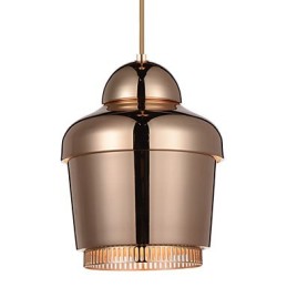 Lámpara colgante de 1 luz, moderna, simplicidad, dorada, cromada, negra, blanca, de acero al carbono, de metal.