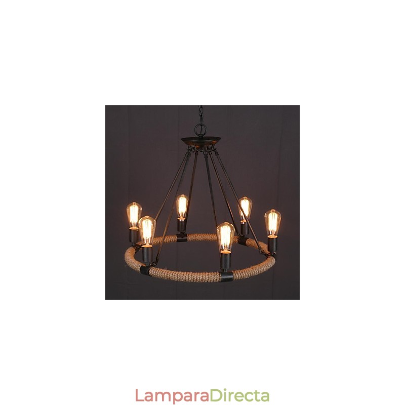 Lámpara colgante de metal con pintura estilo campestre en miniatura