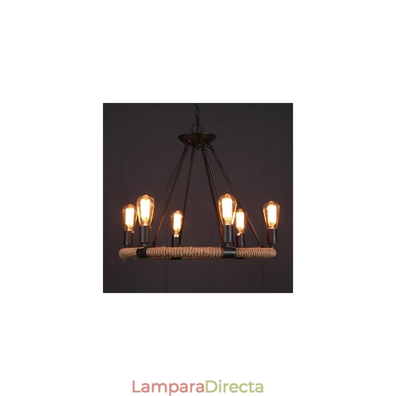 Lámpara colgante de metal con pintura estilo campestre en miniatura