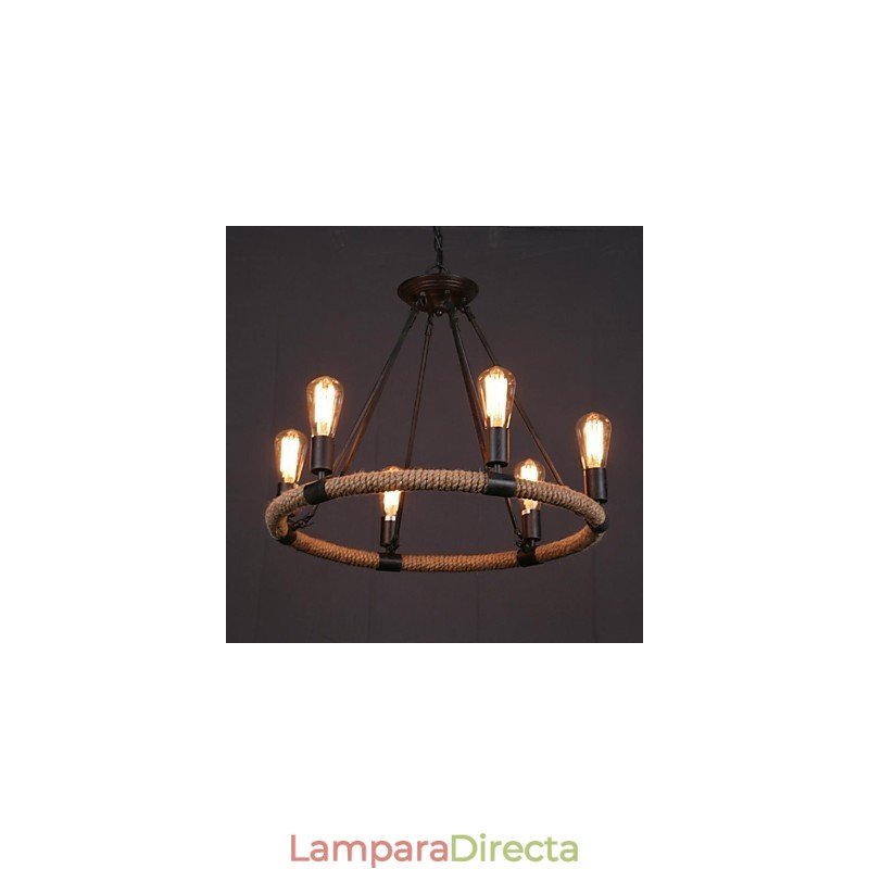 Lámpara colgante de metal con pintura estilo campestre en miniatura