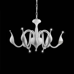 Lámpara de araña moderna contemporánea de metal galvanizado de 9 luces blancas