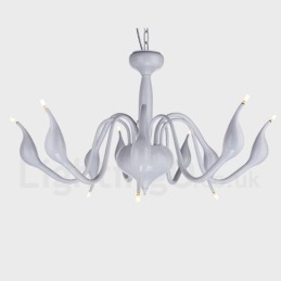 Lámpara de araña moderna contemporánea de metal galvanizado de 9 luces blancas