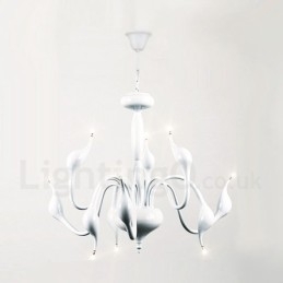 Lámpara de araña moderna contemporánea de metal galvanizado de 9 luces blancas